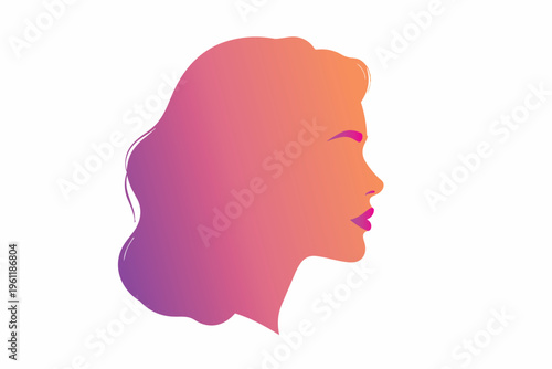 silhouette of a woman with long hair
