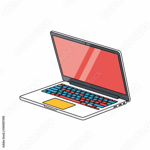 Colorful laptop computer device screen.