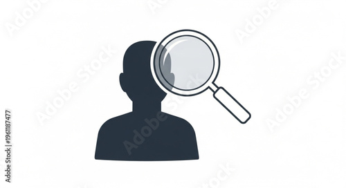 Silhouette of a Person Under Magnifying Glass - A Concept of Investigation.