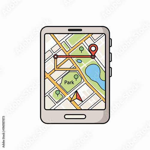 Smartphone displaying a map location.