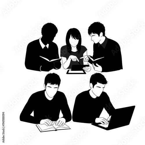 People studying and working together.