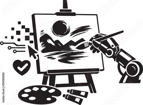 Computer-generated art canvas brush strokes.vector illustratiion