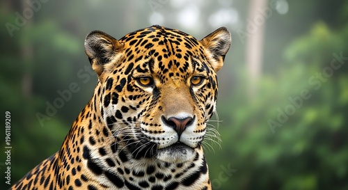 Close up portrait of a majestic jaguar in its natural habitat