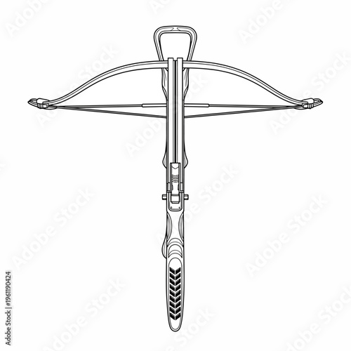 Crossbow with arrow and stock.