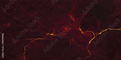 Abstract red and yellow fractal background with burning fire flames and electric light motion featuring orange energy sparks on a dark black texture design
