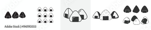 Japanese Onigiri Silhouette Vector Illustration