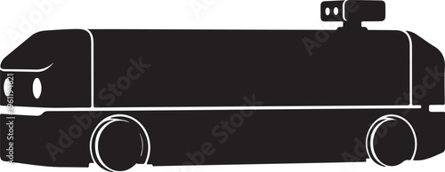 Black van icon, vehicle silhouette, transportation symbol, delivery truck