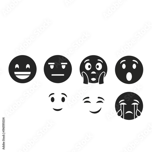 Collection of emoticon face expressions.