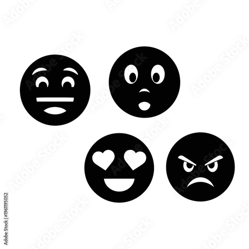 Collection of emoticon face expressions.