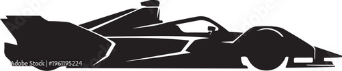 Black racing car, vector silhouette, speedster, sports vehicle