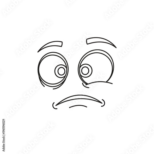 Sad face with raised eyebrows emoticon.