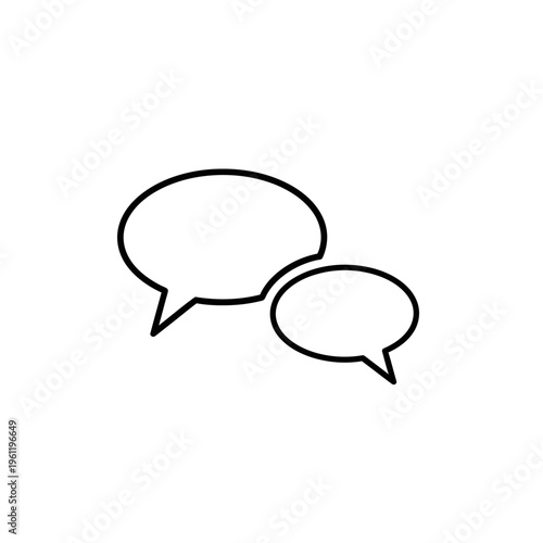 Two Black Outline Speech Bubbles.