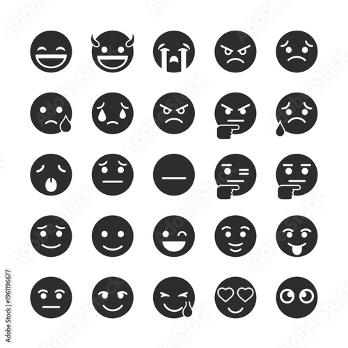 Collection of various emoticon faces.