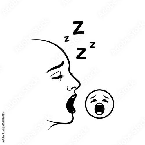 Woman snoring with zzz above head.