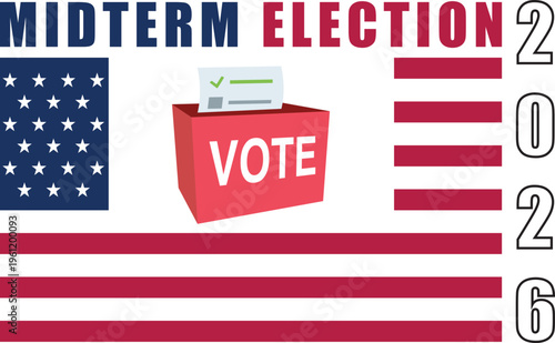 Vector illustration of US Midterm Election 2026 design