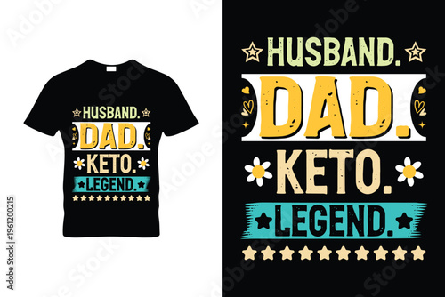 Funny Vintage Husband Dad Keto Legend Retro T-Shirt