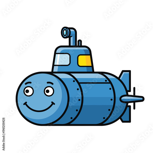 Smiling cartoon submarine toy vehicle 1.
