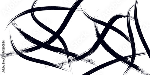 vector black line, grunge brush strokes ink paint isolated on white background. eps 10