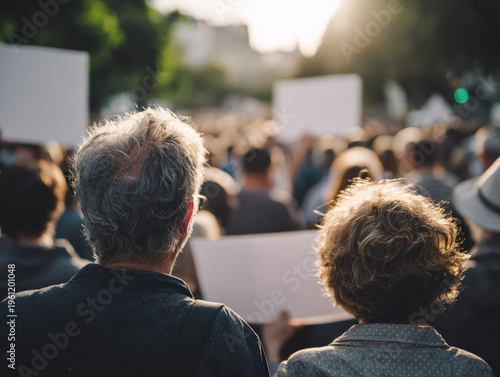Peaceful Protest: Diverse Crowd Advocating for Change 