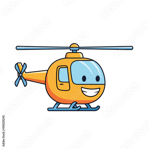 Smiling cartoon helicopter with rotor blades 2.