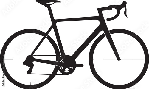 Road bike, bicycle icon, cycling vector, black silhouette