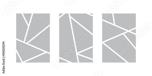 Image collage layout template set. Black mosaic mood board grid collection. Vector 6-7 picture slot composition arrangement. Photo album or memory wall idea for banner, poster, mockup, flyer, brochure