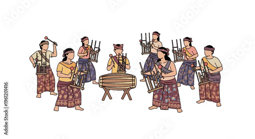 Angklung Ensemble Performance Vector