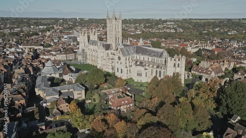 canterbury cathedral, cathedral, religion, church, canterbury, historic, building, aerial view, autumn, city, uk, england, drone view, 