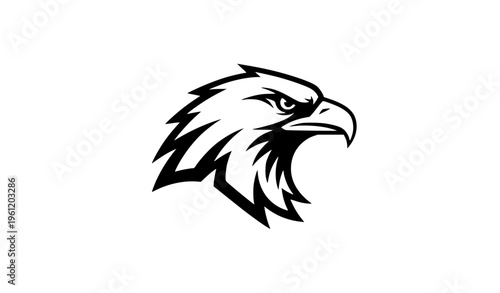 Eagle Corporate Logo Design Template Modern Black Eagle Head Emblem Minimal Vector Illustration on White Background