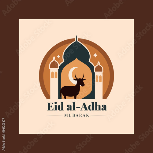 Eid al-adha mubarak islamic holiday graphic