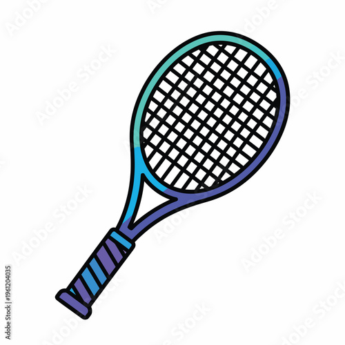 Tennis Racket Sports Equipment Closeup.