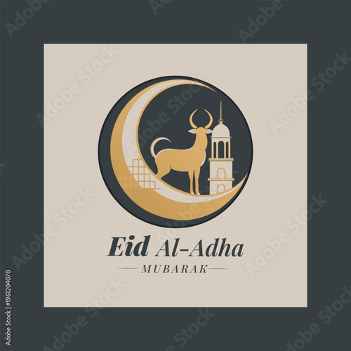 Eid al-adha mubarak islamic holiday graphic design