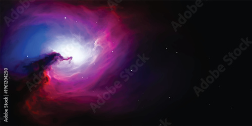 Silhouetted man and girl dancing in a dark nightclub under a glowing galaxy sky filled with stars and a bright blue nebula fantasy design