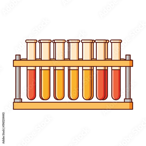 Test tubes in a rack.