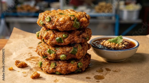 Golden Fried Thai Fish Cakes Tod Mun Pla with Herbs