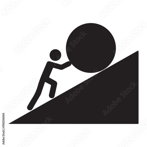 Effort icon with person pushing an object upwards
