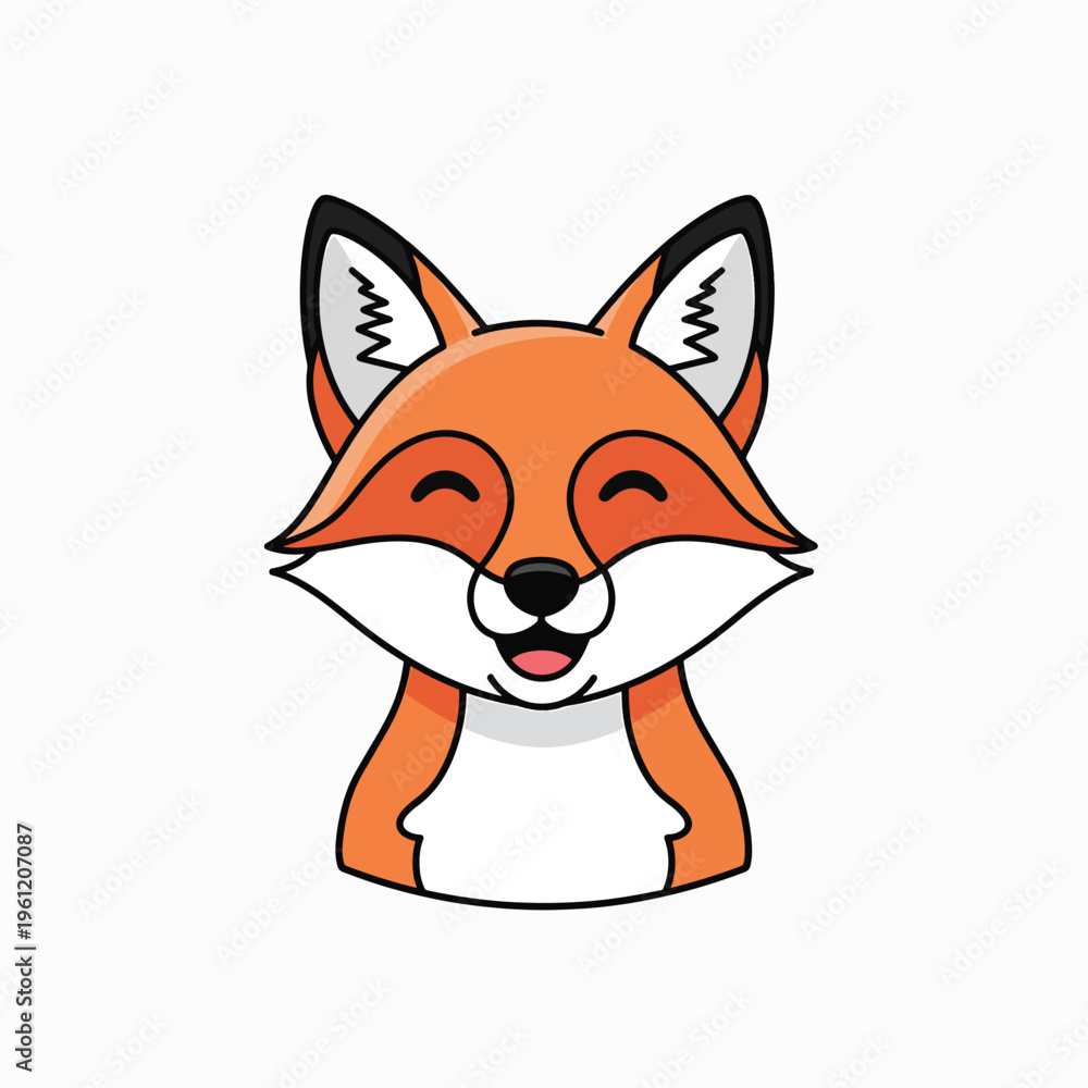 Obraz premium Smiling cartoon fox face closeup 4.
