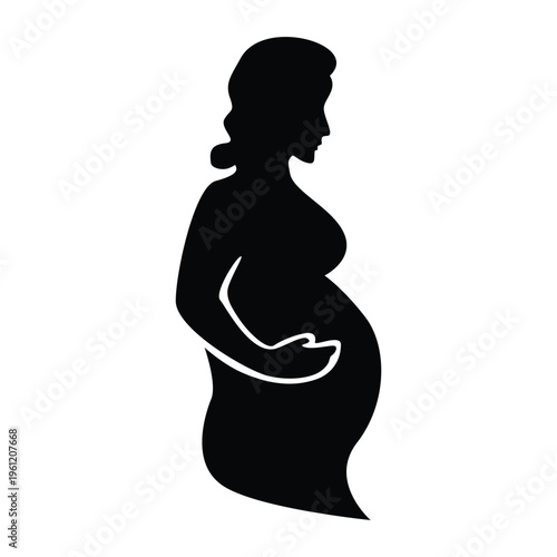 Pregnant Woman Silhouette design. happy maternity symbol.