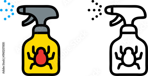 Pest Control Spray Bottle Vector Icon for Insect Prevention