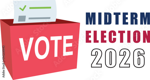 2026 US Midterm Elections with Ballot Box