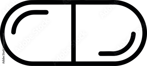 Black outline of a pill capsule medicine