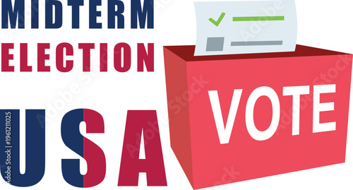 US midterm elections with ballot box