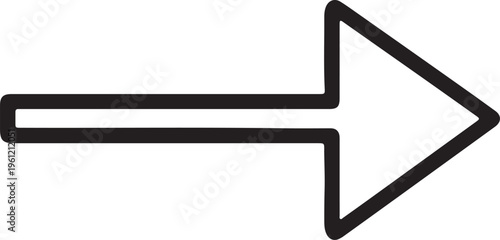 Black arrow pointing right on white background direction