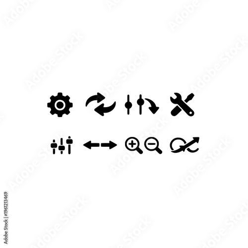 Icons representing various functions