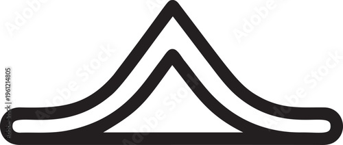Simple double-lined mountain peak outline with a modern aesthetic.
