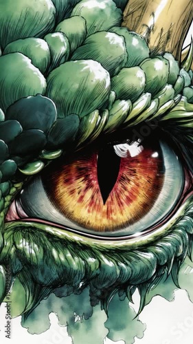 Extreme closeup of Eye of fantasy dragon