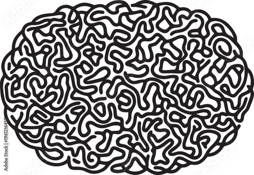 Abstract brain maze pattern vector illustration of cognitive complex.