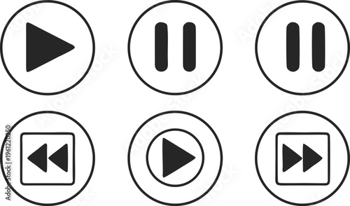 Black player control on white background controls 2