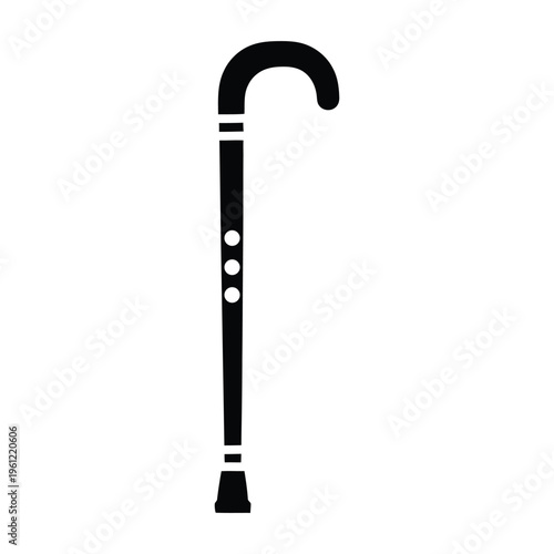 Shepherd crook stick silhouette vector flat illustration design on a white background