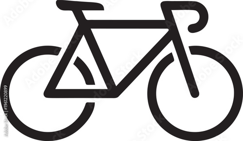 Road bike silhouette icon for cycling racing and outdoor sports logos.